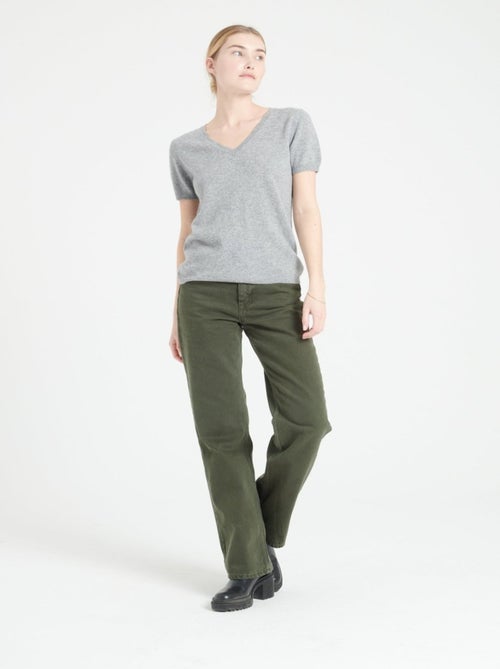 T-shirt col V femme 100% cachemire - LILLY 14 - Kiabi