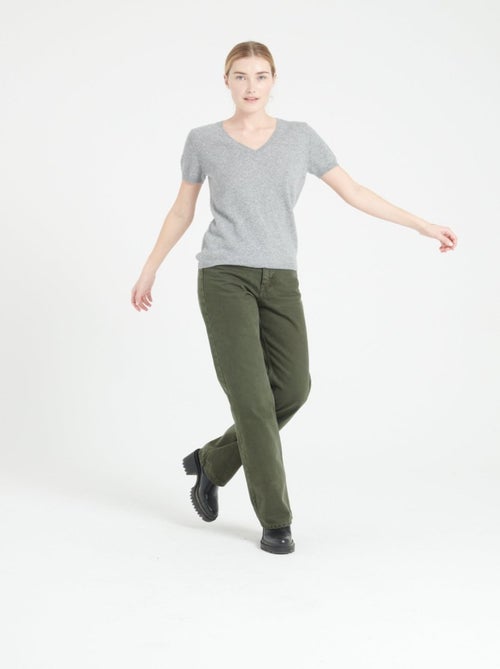 T-shirt col V femme 100% cachemire - LILLY 14 - Kiabi