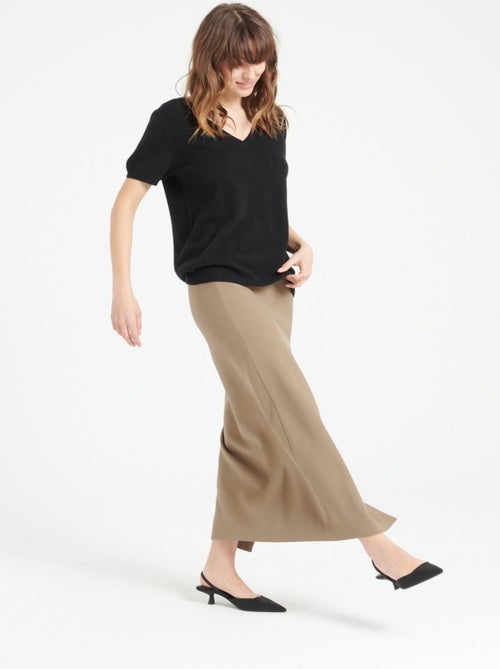 T-shirt col V femme 100% cachemire - LILLY 14 - Kiabi