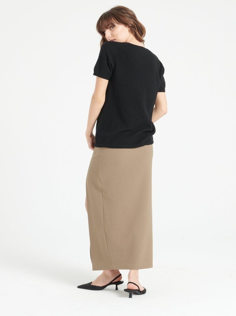 T-shirt col V femme 100% cachemire - LILLY 14 Noir - Kiabi