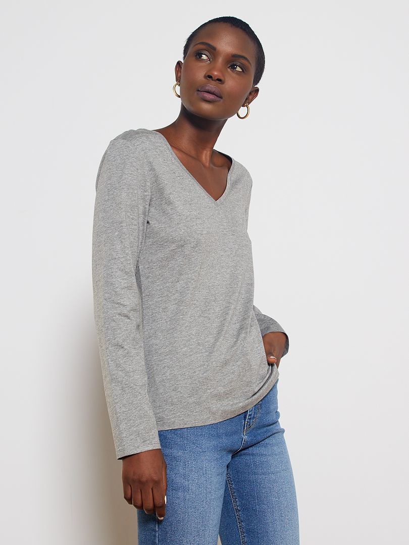 Cotton:On - Pull de grossesse à col en V - Gris chiné