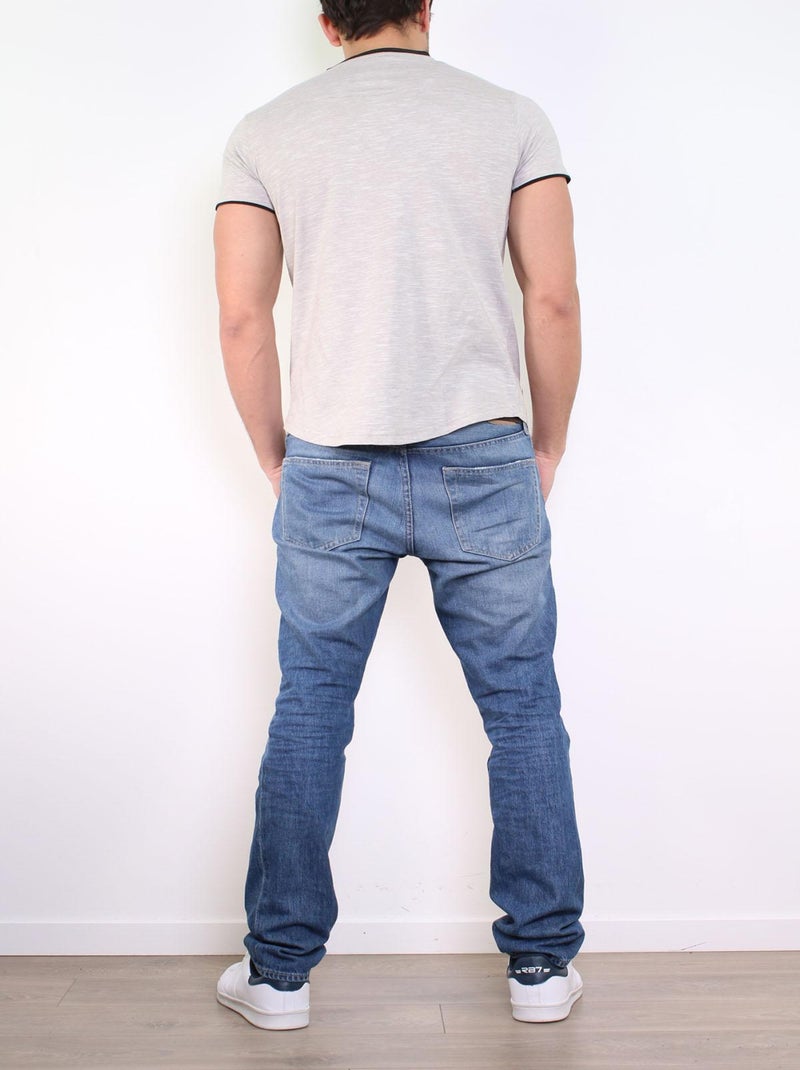 T-shirt Col V Gris - Kiabi