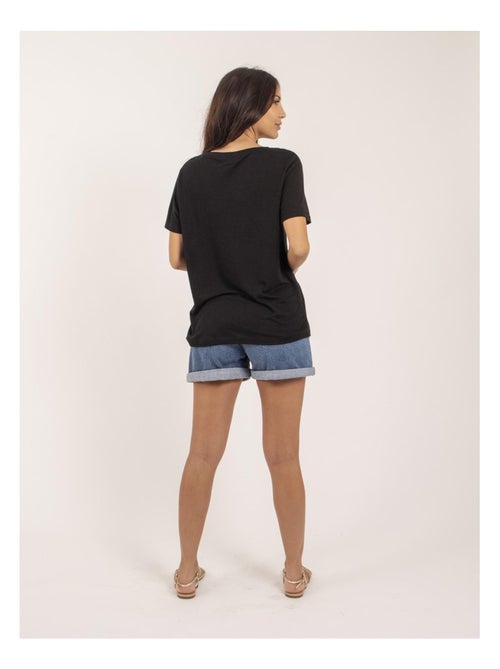 T-shirt col V lin FAIMES - Kiabi