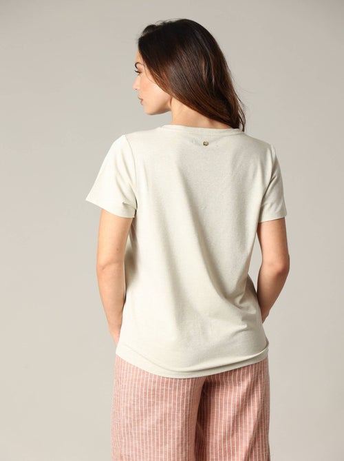 T-shirt col V manches courtes 'Deeluxe' - Kiabi