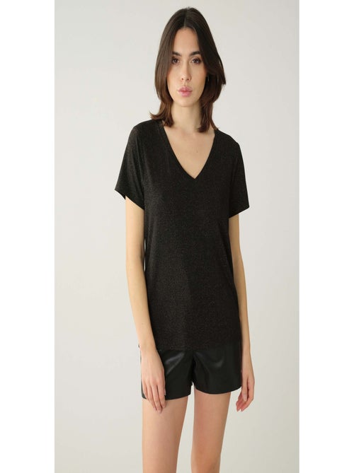 T-shirt col V manches courtes 'Deeluxe' - Kiabi