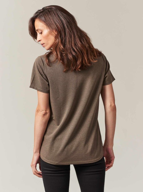 T-shirt col V manches courtes 'Deeluxe' - Kiabi
