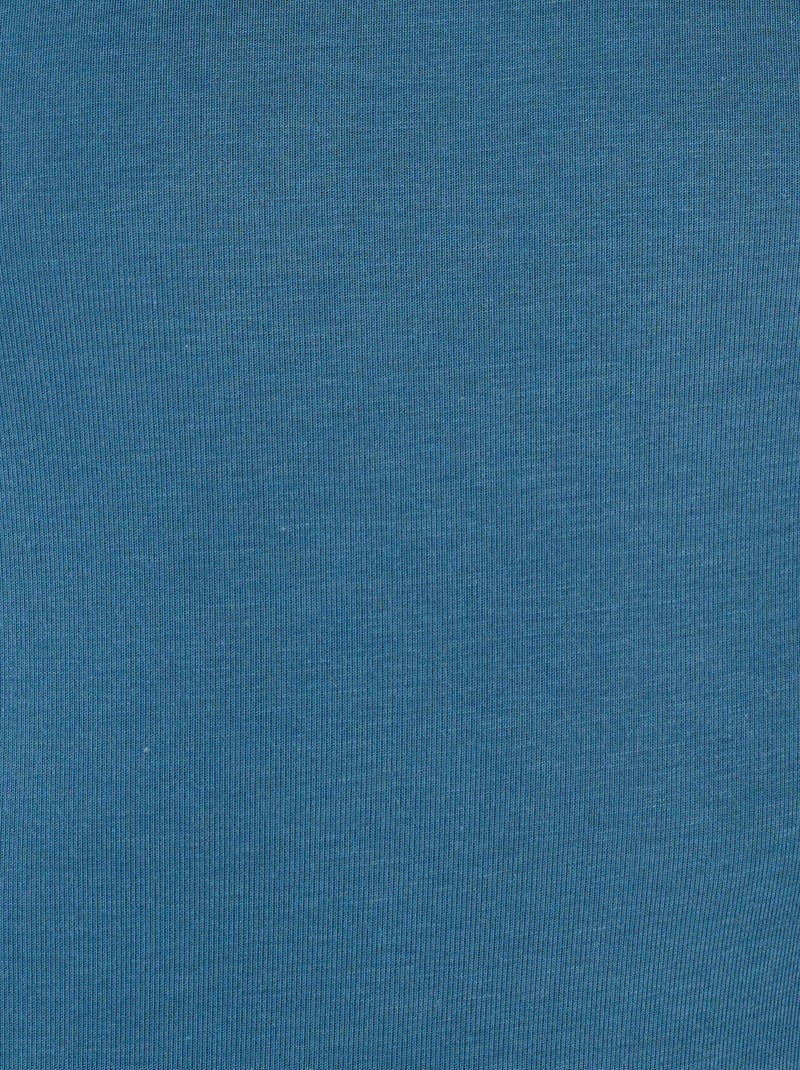 T-shirt col V manches courtes fine côte Thermolactyl Sensitive - Damart Bleu gris - Kiabi