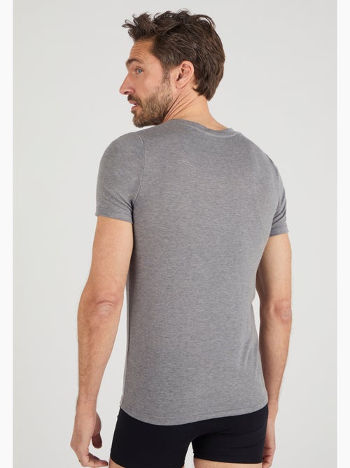 T-shirt col V manches courtes fine côte Thermolactyl Sensitive - Damart - Kiabi