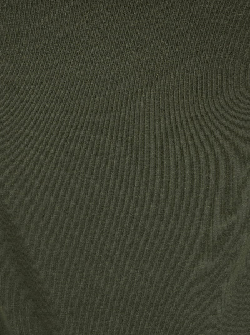 T-shirt col V manches courtes fine côte Thermolactyl Sensitive thermique - Damart Kaki - Kiabi