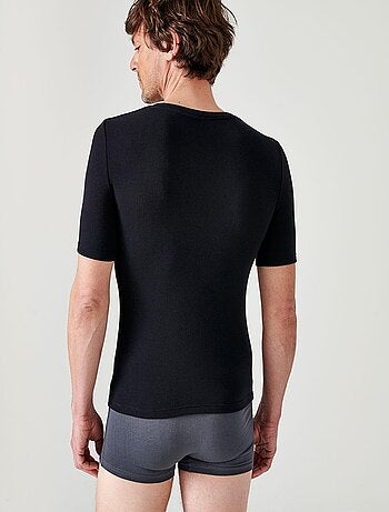 T-shirt col V manches courtes fine côte Thermolactyl Sensitive thermique - Damart