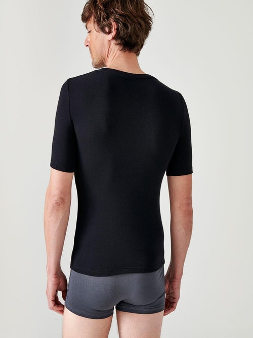 T-shirt col V manches courtes fine côte Thermolactyl Sensitive thermique - Damart - Kiabi