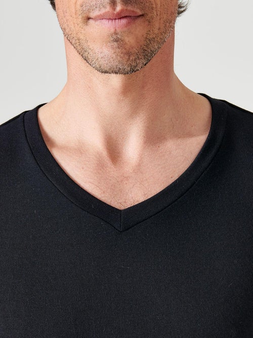 T-shirt col V manches courtes fine côte Thermolactyl Sensitive thermique - Damart - Kiabi