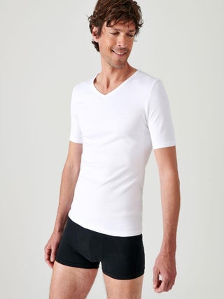 T-shirt col V manches courtes maille classique Thermolactyl - Damart