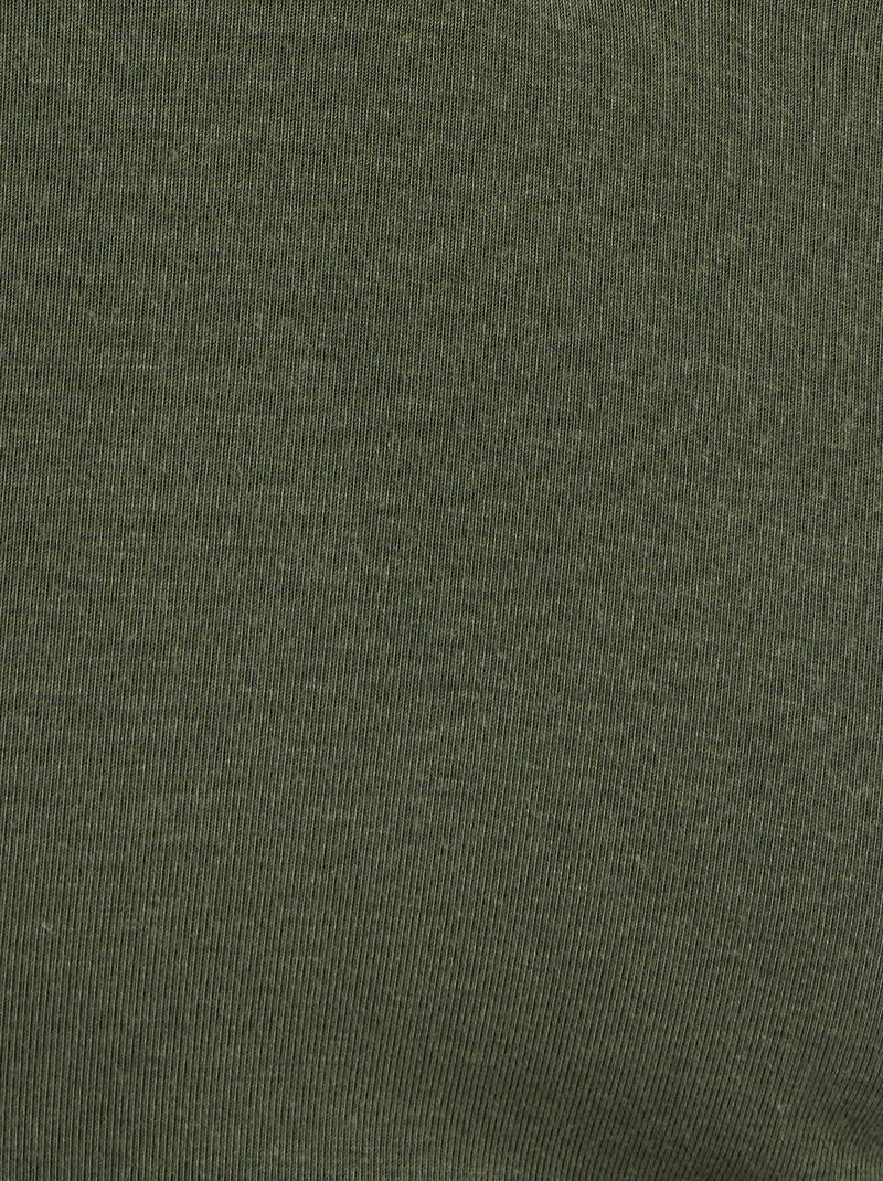 T-shirt col V manches longues fine côte Thermolactyl Sensitive thermique - Damart Kaki - Kiabi
