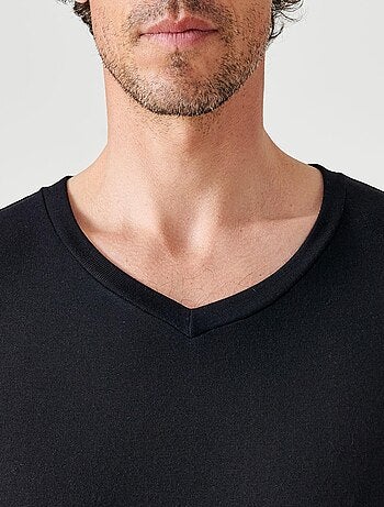 T-shirt col V manches longues fine côte Thermolactyl Sensitive thermique - Damart