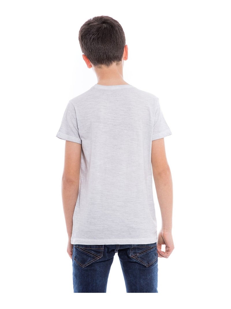 T-shirt col V NOGOTA garçon Gris clair - Kiabi
