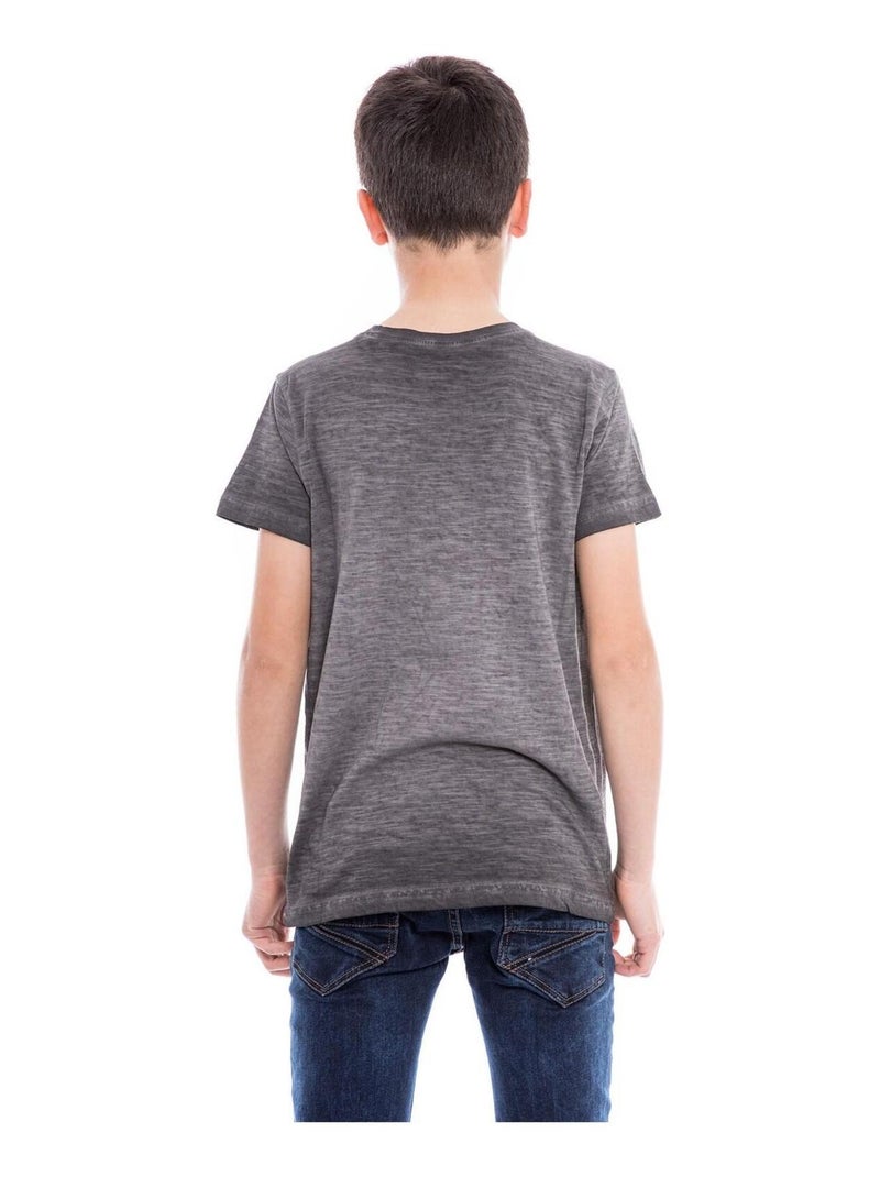 T-shirt col V NOGOTA garçon Gris foncé - Kiabi