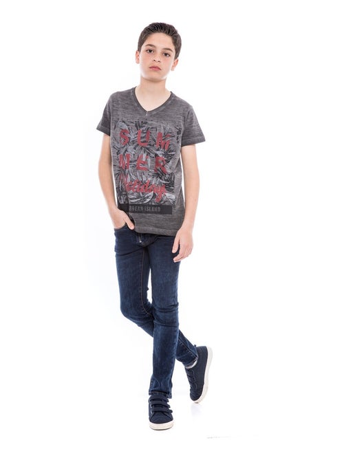 T-shirt col V NOGOTA garçon - Kiabi