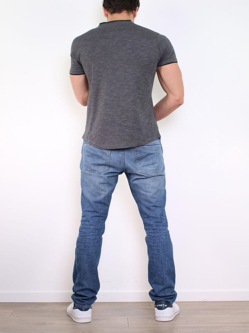 T-shirt Col V Noir - Kiabi