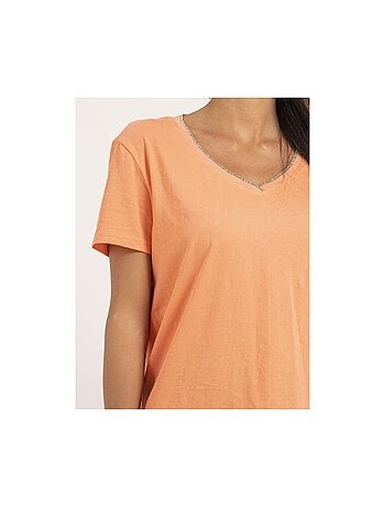 T-shirt col V pur coton FAMIA