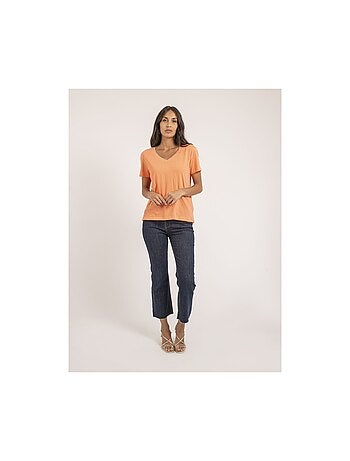 T-shirt col V pur coton FAMIA