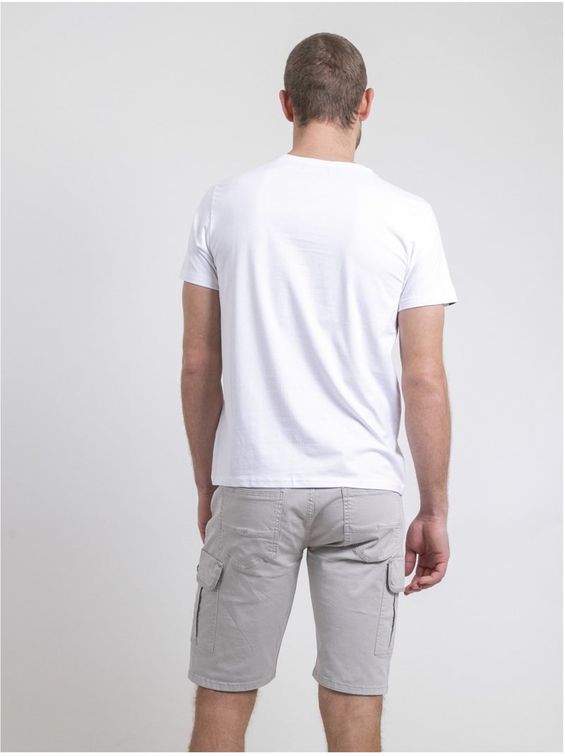 T-shirt col v pur coton nerij Blanc - Kiabi