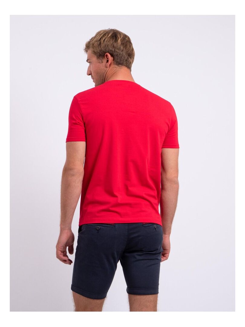 T-shirt Rouge Kiabi Taille 3XL (54/56) - Col V, 100% Coton, Neuf Avec étiquettes