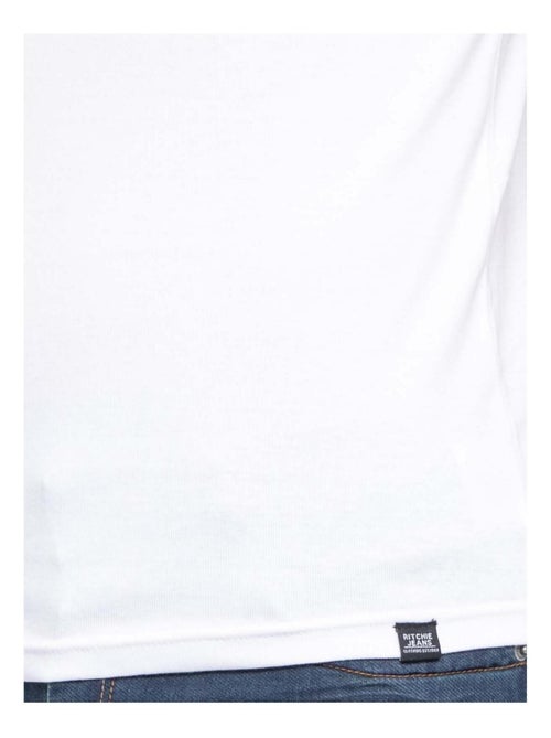 T-shirt col V pur coton organique WORD - Kiabi