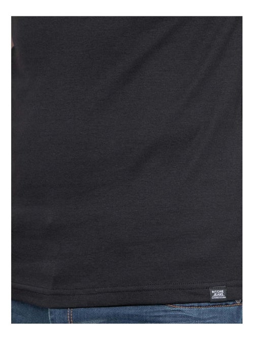 T-shirt col V pur coton organique WORD - Kiabi