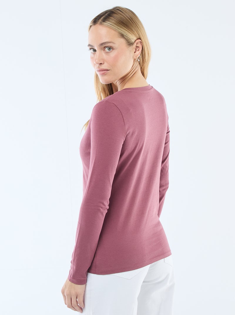 T-shirt col V Rouge - Kiabi