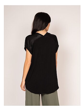 T-shirt col V satin FENTA