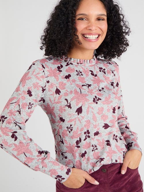 T-shirt col volanté maille chaude - Damart - Kiabi