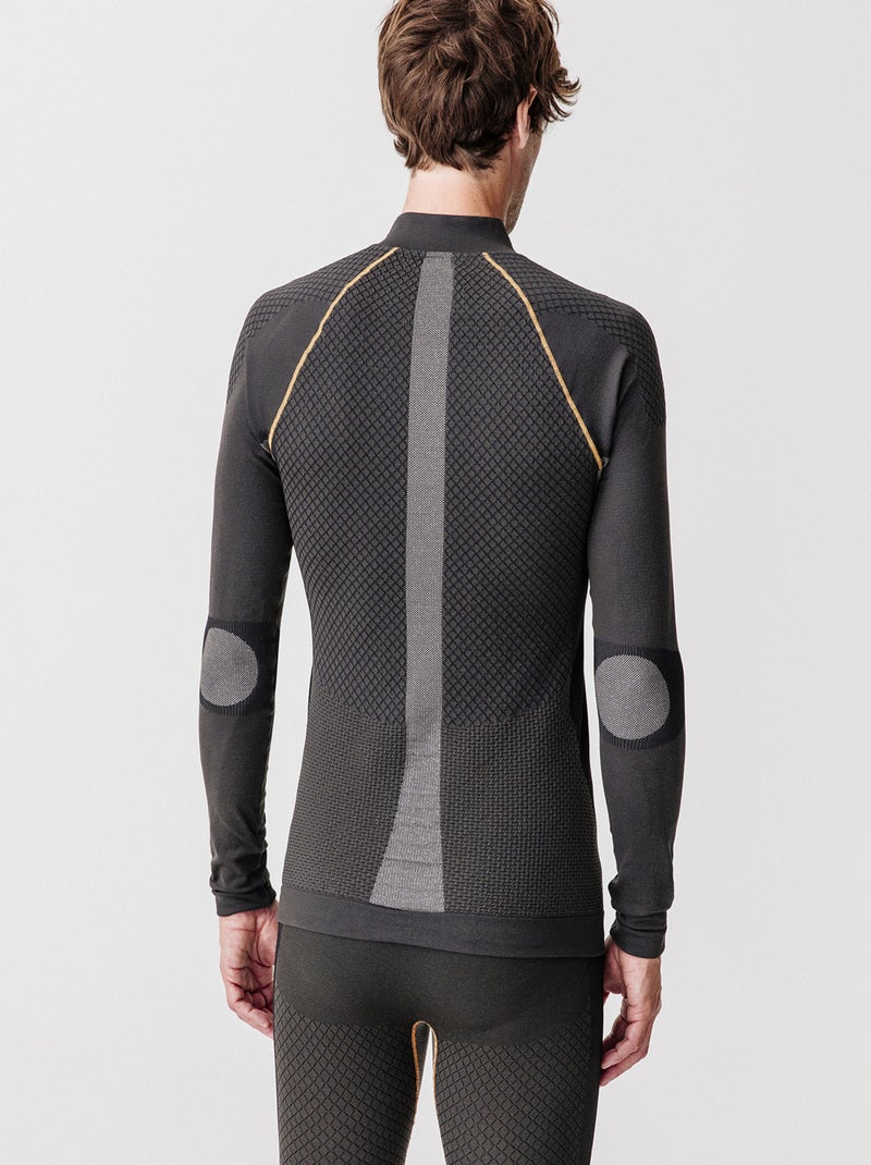 T-shirt col zippé Activ Body Thermolactyl 3 homme - DamartSport Noir - Kiabi