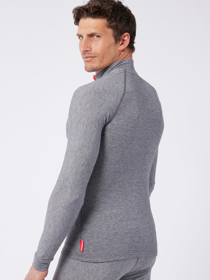 T-shirt col zippé Comfort Thermolactyl 4 homme - DamartSport Gris chiné - Kiabi