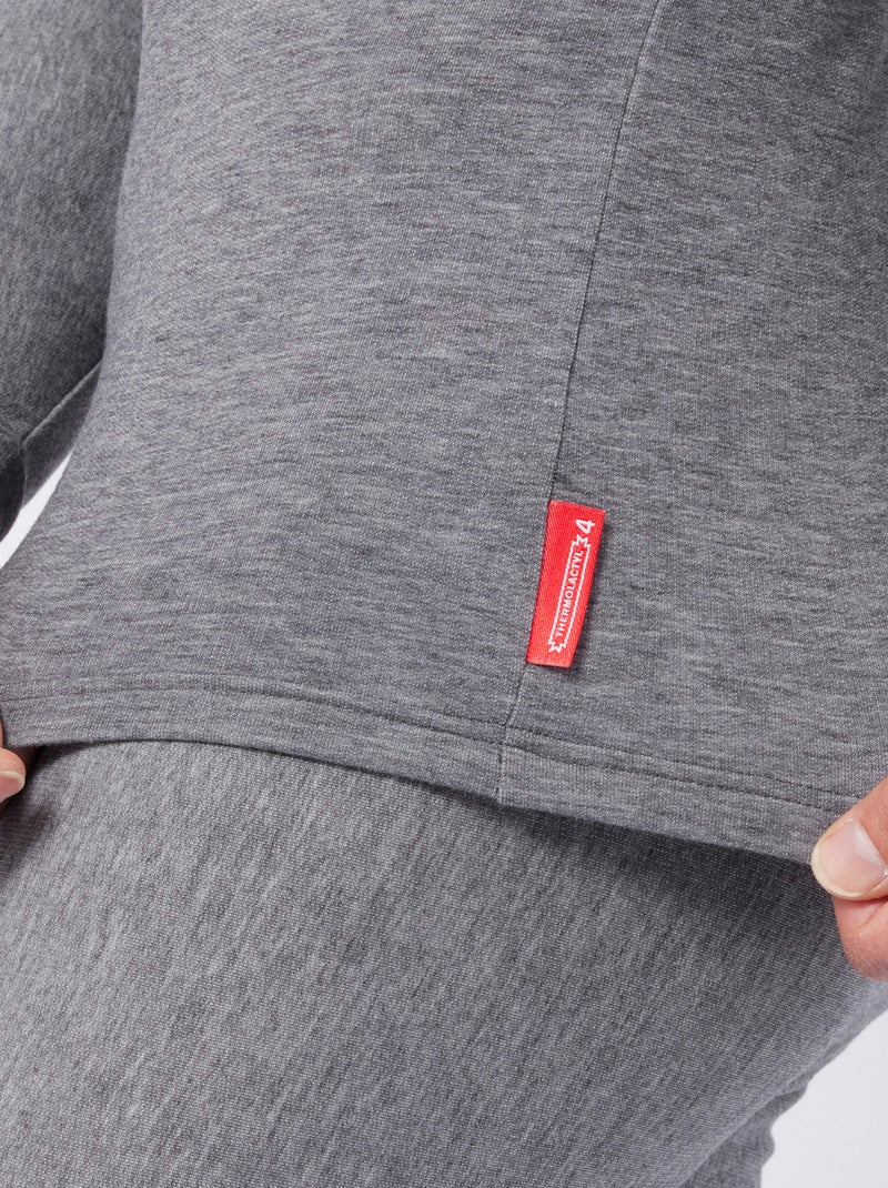 T-shirt col zippé Comfort Thermolactyl 4 homme - DamartSport Gris chiné - Kiabi