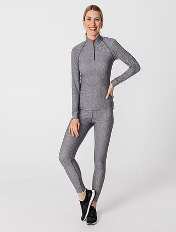 T-shirt col zippé Comfort Thermolactyl 5 femme thermique - DamartSport