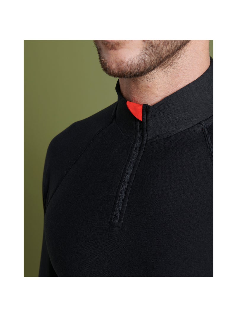 T-shirt col zippé Comfort Thermolactyl 5 homme - DamartSport Noir - Kiabi