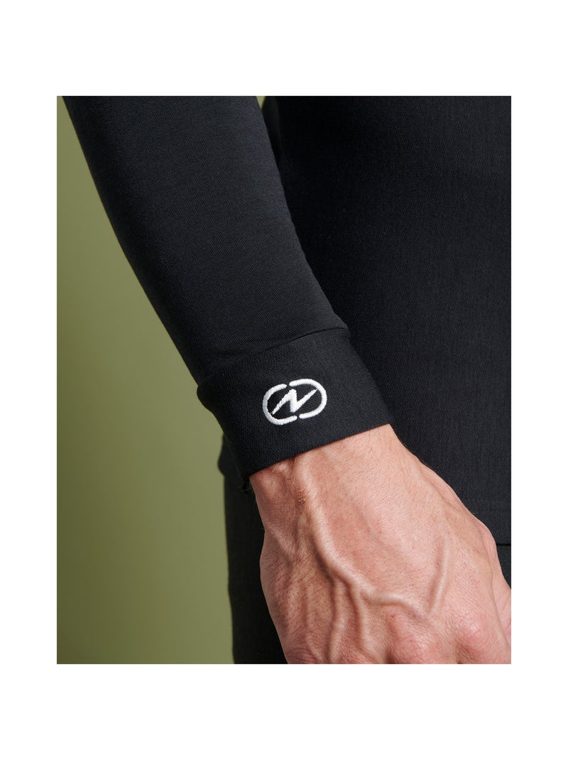 T-shirt col zippé Comfort Thermolactyl 5 homme - DamartSport Noir - Kiabi