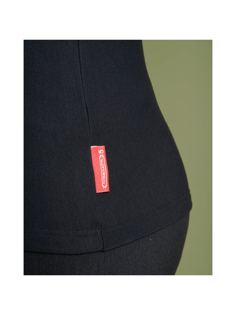 T-shirt col zippé Comfort Thermolactyl 5 homme - DamartSport Noir - Kiabi