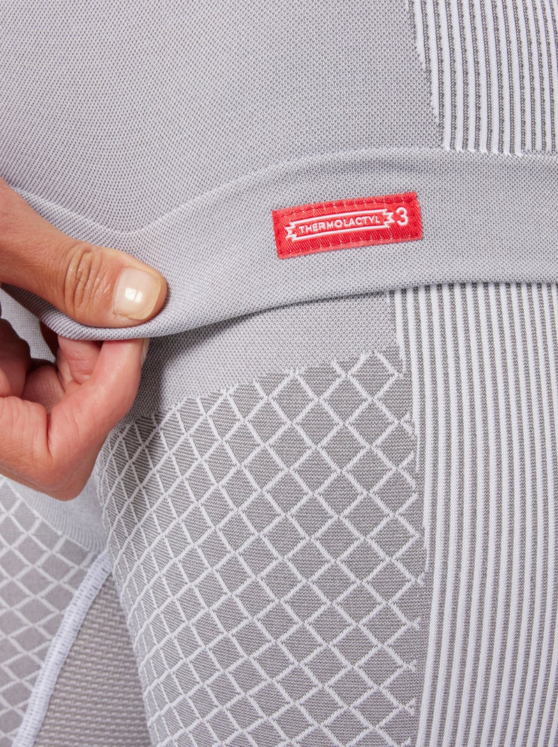 T-shirt col zippé Energy 3 Thermolactyl femme - DamartSport Gris - Kiabi