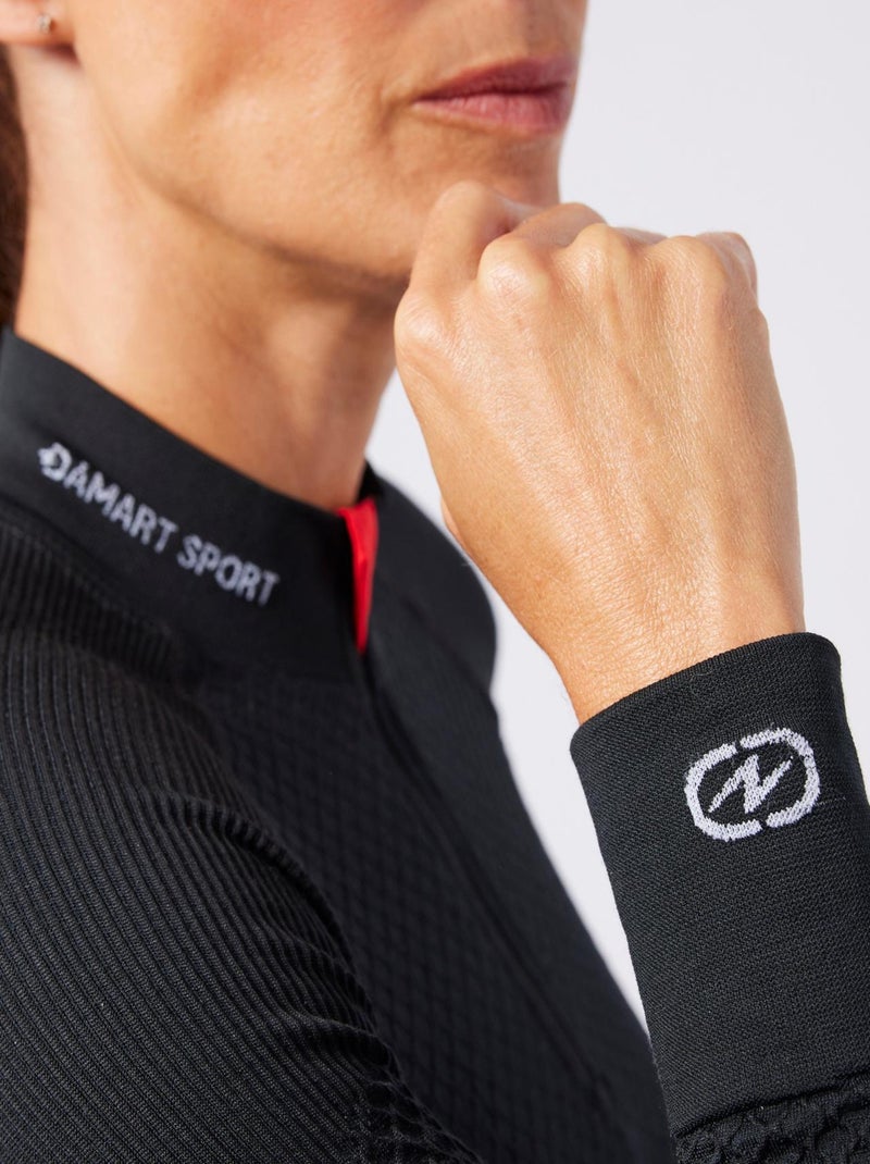 T-shirt col zippé Energy 3 Thermolactyl femme - DamartSport Noir - Kiabi