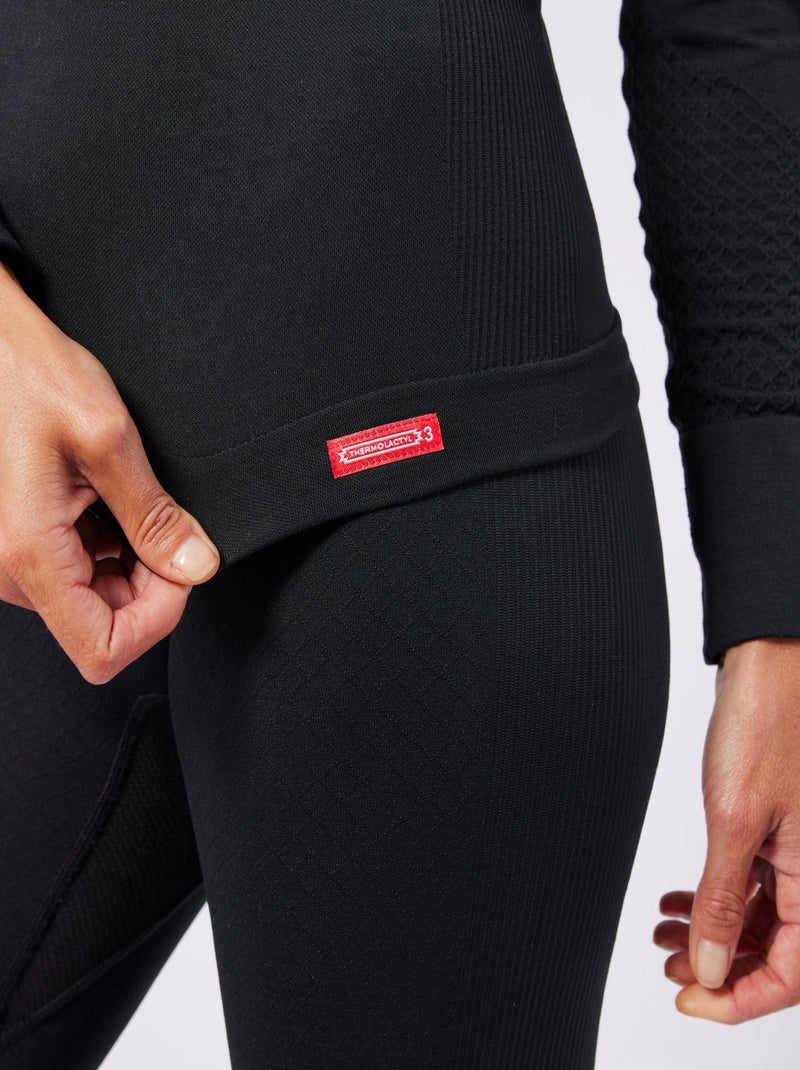 T-shirt col zippé Energy 3 Thermolactyl femme thermique - DamartSport Noir - Kiabi