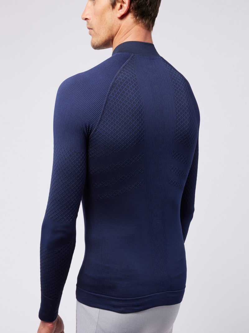 T-shirt col zippé Energy 3 Thermolactyl homme thermique - DamartSport Bleu - Kiabi