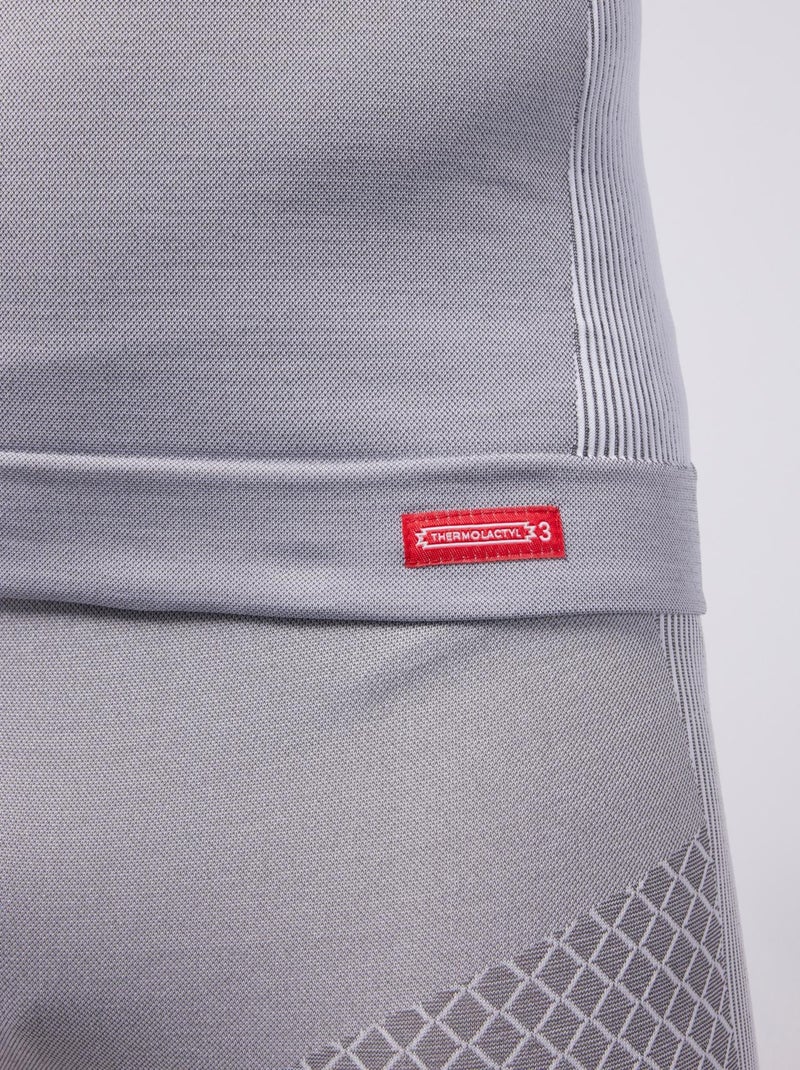 T-shirt col zippé Energy 3 Thermolactyl homme thermique - DamartSport Gris - Kiabi