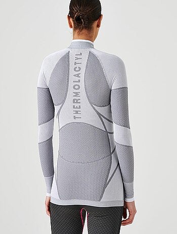 T-shirt col zippé Energy Thermolactyl 4 femme thermique - DamartSport