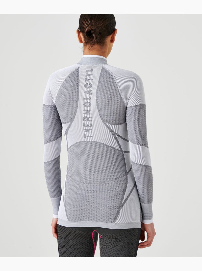 T-shirt col zippé Energy Thermolactyl 4 femme - DamartSport Gris - Kiabi