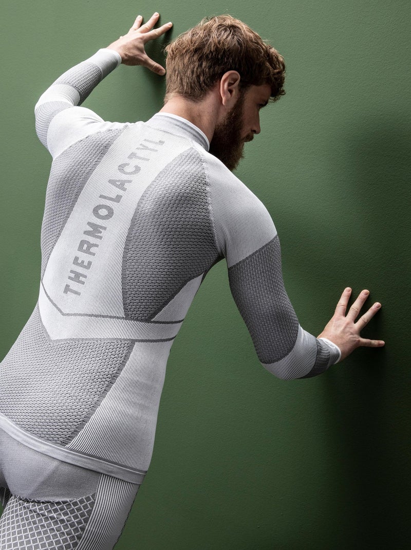 T-shirt col zippé Energy Thermolactyl 4 homme thermique - DamartSport Gris clair - Kiabi