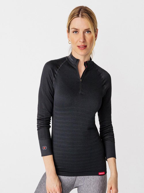 T-shirt col zippé Energy Thermolactyl 5 femme thermique - DamartSport - Kiabi