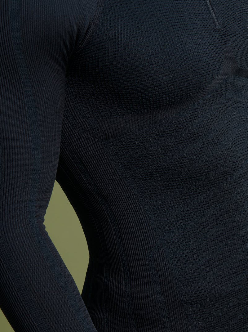 T-shirt col zippé Energy Thermolactyl 5 homme thermique - DamartSport Noir - Kiabi