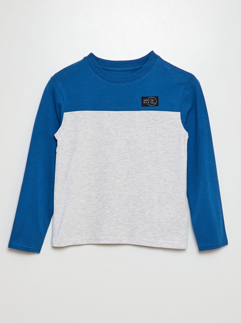 T-shirt color bloc Bleu - Kiabi